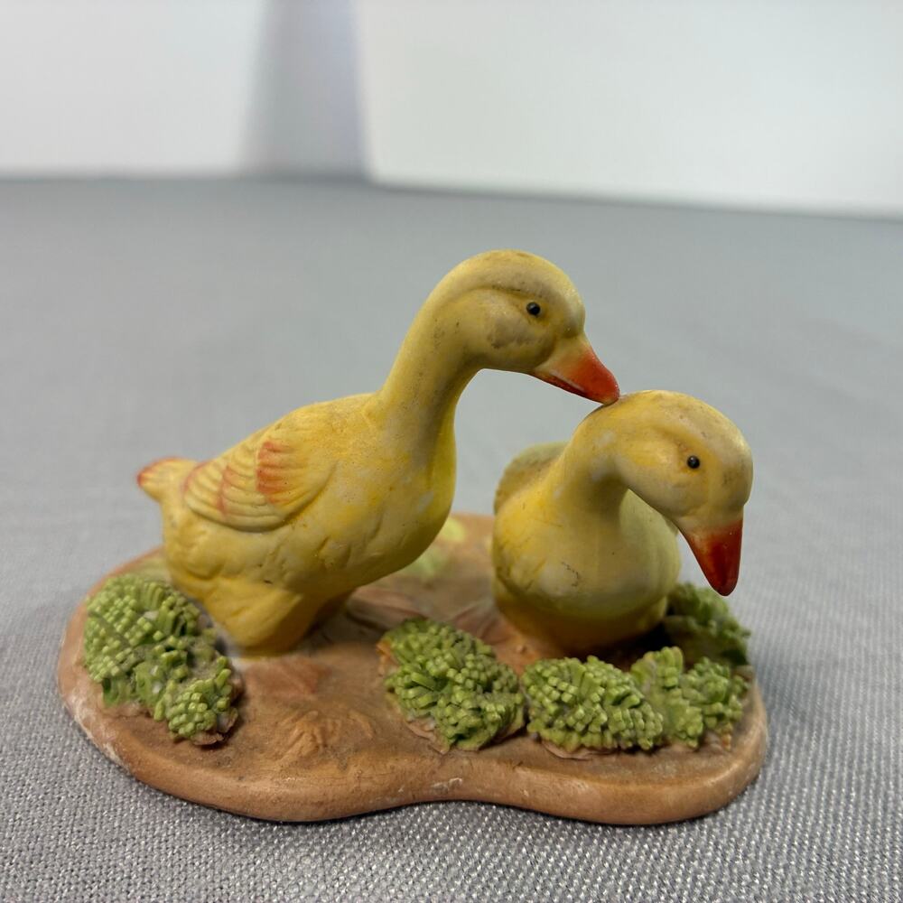 Vintage Enesco Goose Duck Figurine Pair 1986 Korea Farmhouse Country Decor
